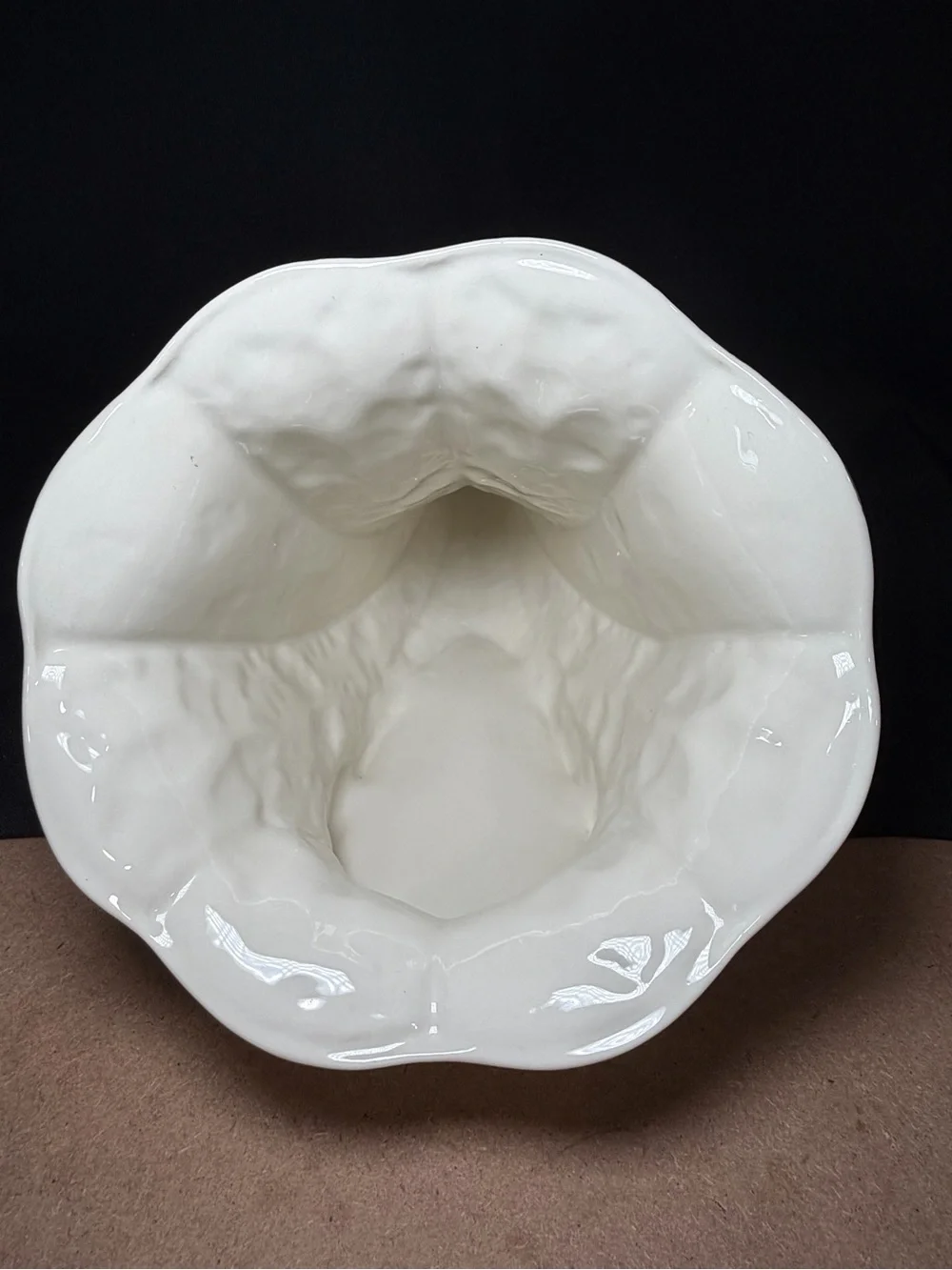 Belleek Pottery Ireland Shamrock Gold Accent Cornucopia 7 Inch High 11.5 In Long